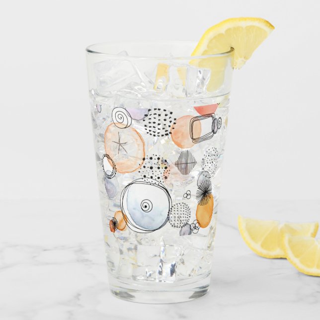 Abstracción moderna Patrón de dibujo lindo Doodle  (Reverso (hielo))