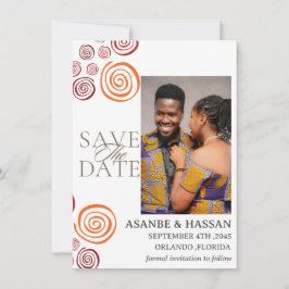 Abstract African Shape Wedding Save the Date Card