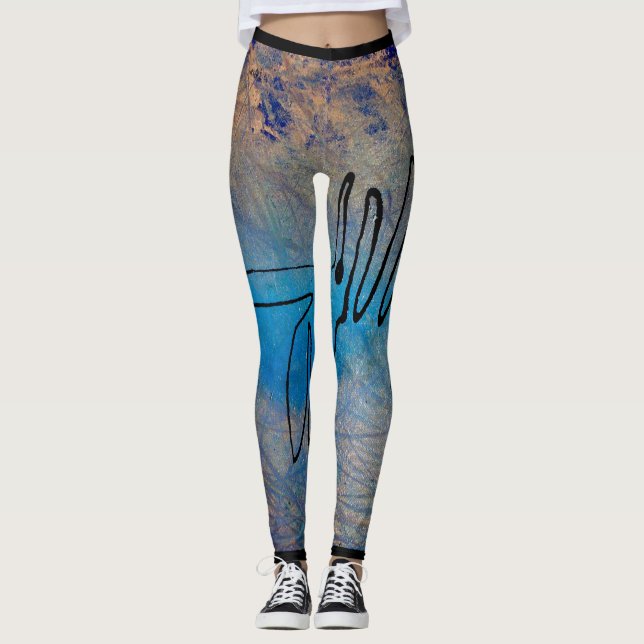 Abstract Art Leggings Blue Dog (Anverso)