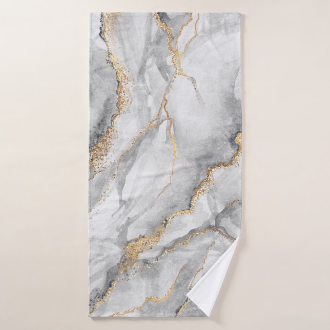 abstract background, creative texture of white mar (Toalla de baño)