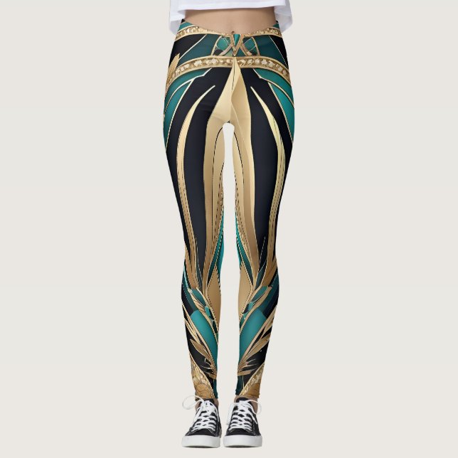 Abstract Blue Leggings (Anverso)
