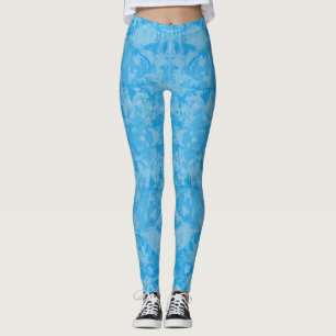 Abstract Blue Pattern Leggings