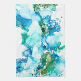 Abstract Blues & Greens Kitchel Toalla
