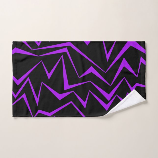 Abstract, bold, vibrant geometric zigzag pattern (Toalla de mano)