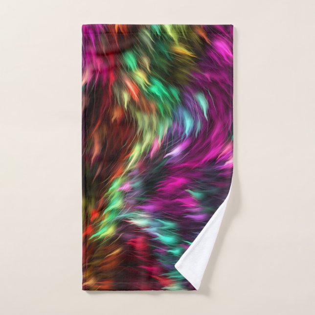 Abstract Colorful Fur Background-24605 (Toalla de mano)