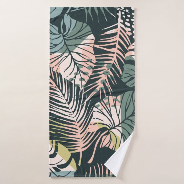 Abstract creative seamless pattern with tropical p (Toalla de baño)