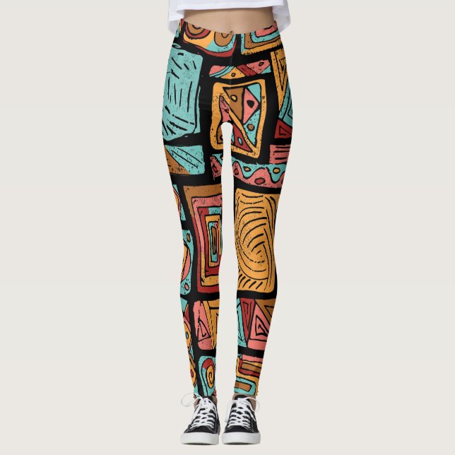 Abstract Cubes Leggings (Anverso)