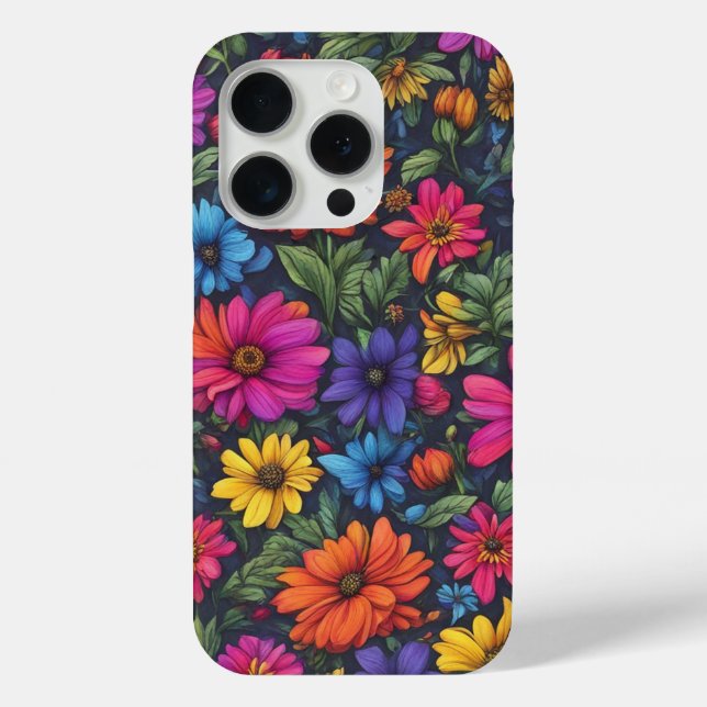 Abstract Floral #99 - Fundas Pro del iPhone 15 (Reverso )