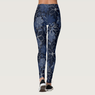 Abstract Floral Print Leggings