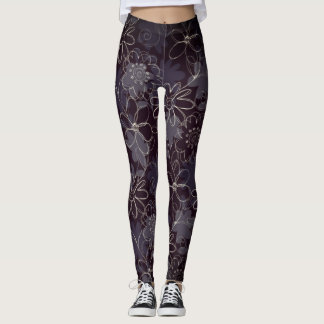 Abstract Floral Print Leggings