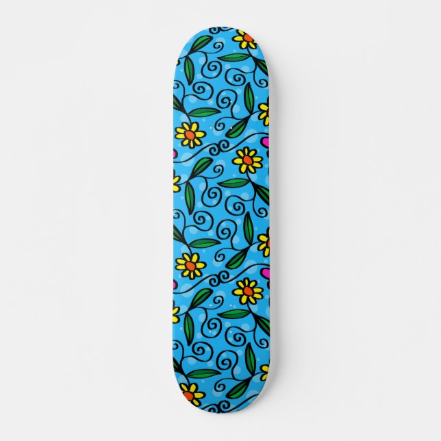 Abstract Floral Skateboard (Anverso )