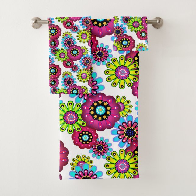 Abstract fun cartoon flowers floral kids scandinav (In situ)