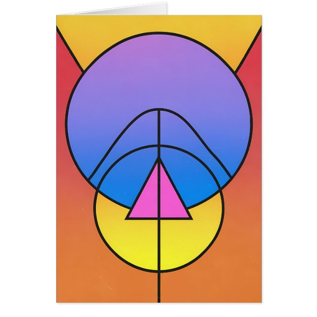 Abstract Geometric Circles Line Colorful Card (Frente)