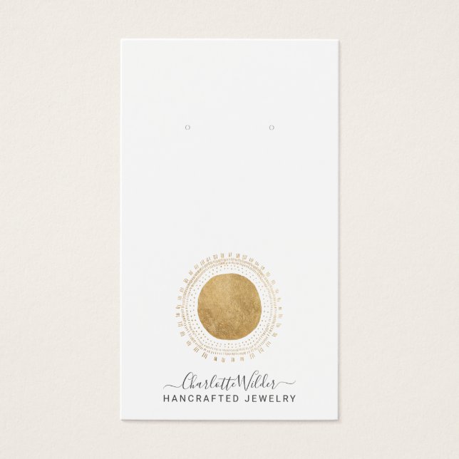 Abstract Gold Sun Faux Relieve metalizado Tarjetas (Frente)