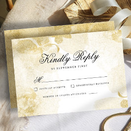 Abstract Gold Wedding RSVP Card