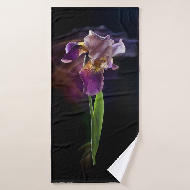 Abstract Iris Flower – Elegant Floral Art (Toalla de baño)