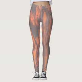 Abstract Peach Gray Guay All-Over Print Leggings
