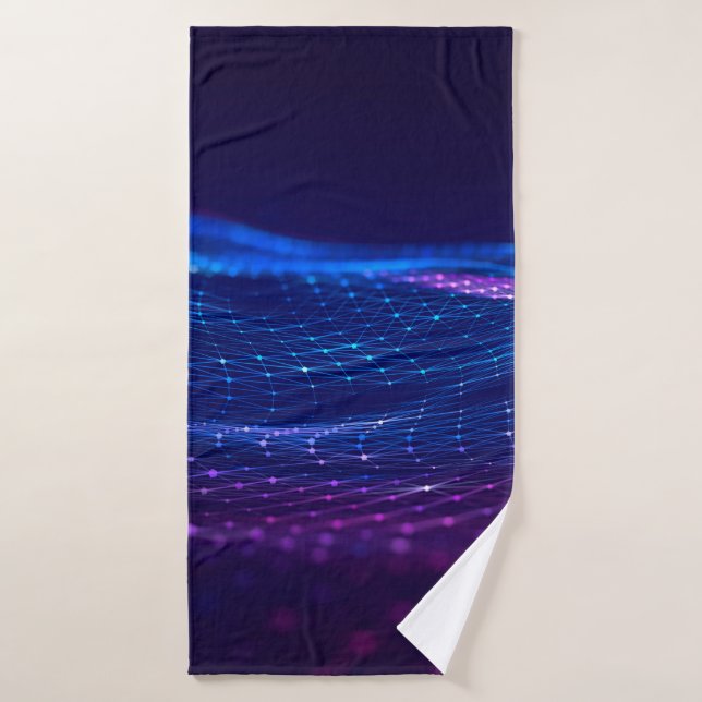 Abstract polygonal space low poly dark background  (Toalla de baño)