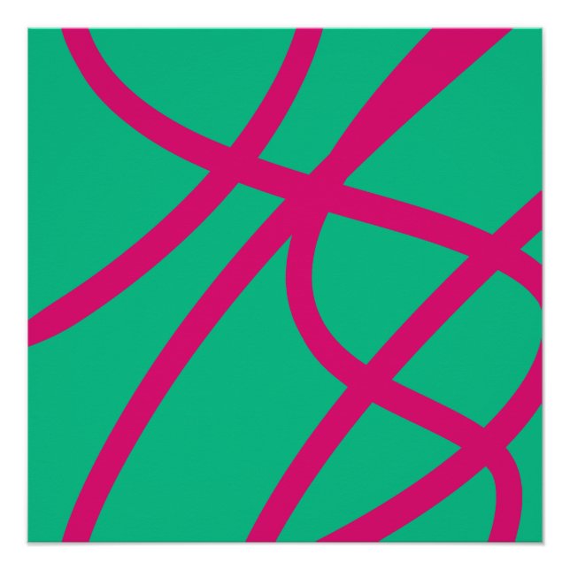 Abstract Poster – Red Lines on Green (Anverso)