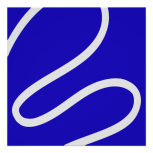 Abstract Poster – White Lines on Blue
