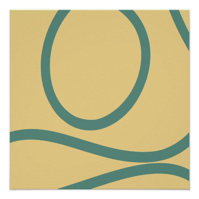 Abstract Poster – Yellow Lines on Beige (Anverso)