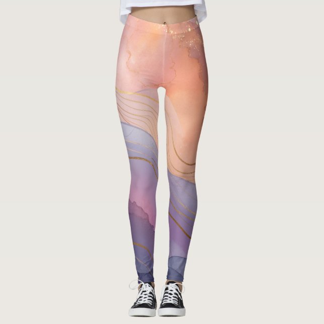 Abstract Purple Peach Leggings (Anverso)