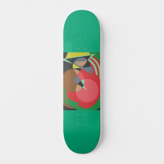Abstract Red and Green Skateboard (Anverso)