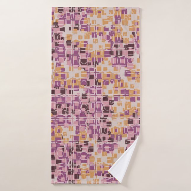 Abstract seamless pattern. Chaotic rounded squares (Toalla de baño)