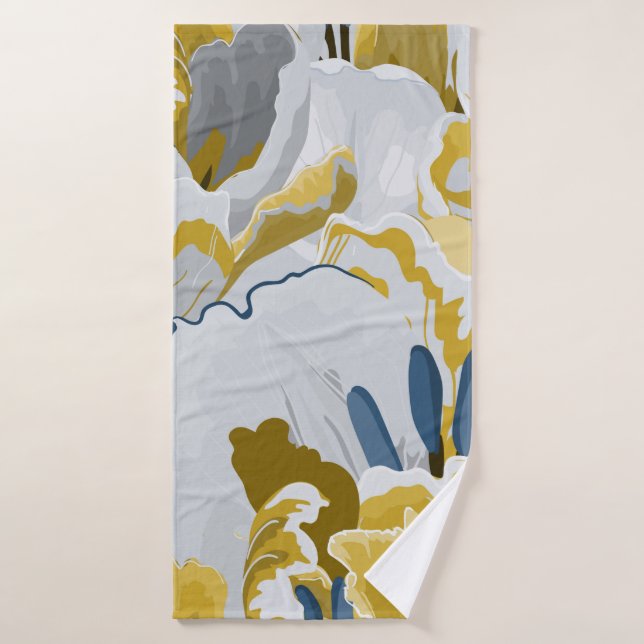 Abstract seamless pattern. Light grey,  yellow,  g (Toalla de baño)