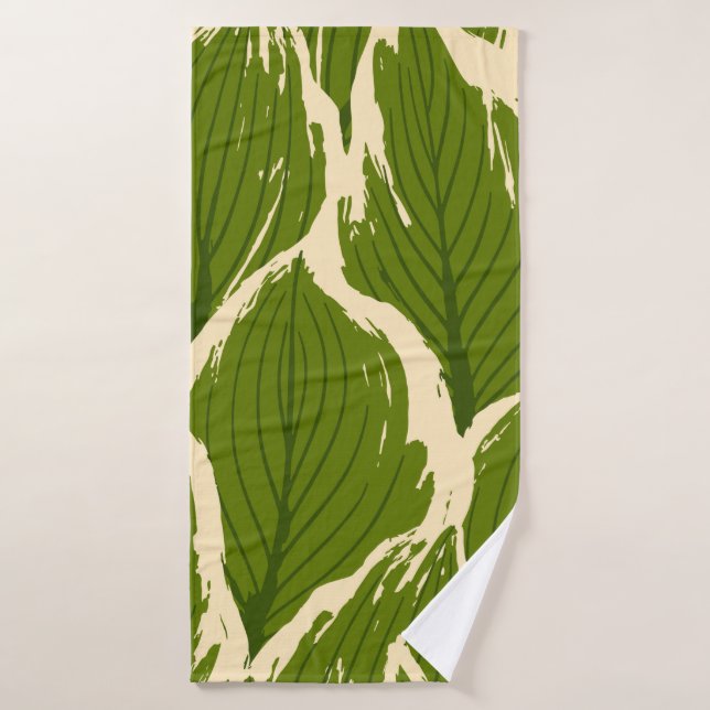 Abstract seamless pattern of exotic leaves in vivi (Toalla de baño)