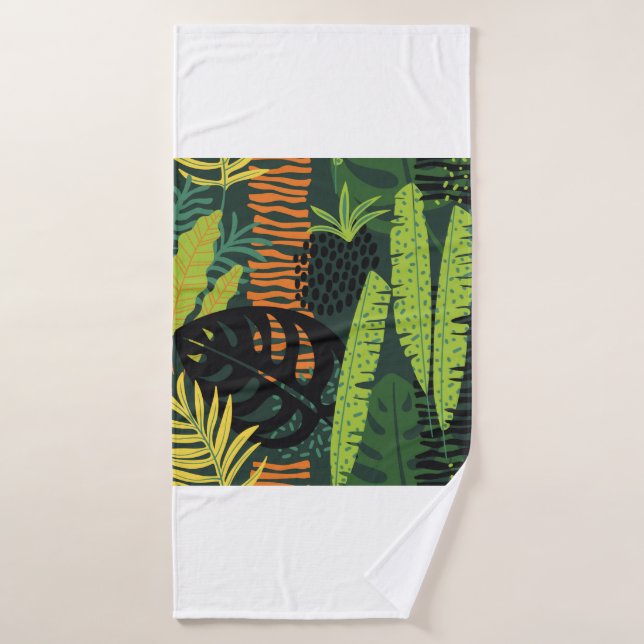 Abstract seamless pattern with tropical leaves. Ha (Toalla de baño)