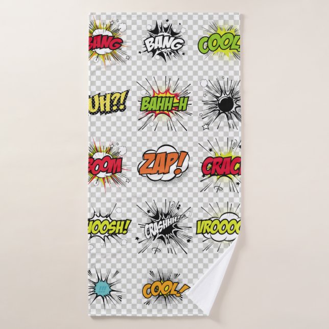 abstract set of pop art objects on a special backg (Toalla de baño)