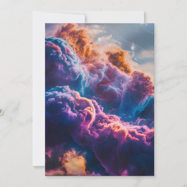 Abstract Space Nebula Art - Colorful Flat Card (Anverso)