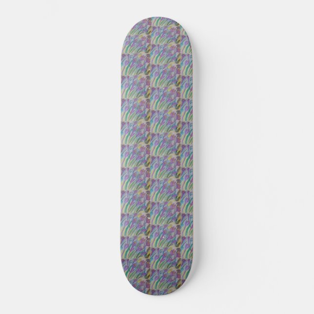 Abstract Spring Crocus Skateboard (Anverso)