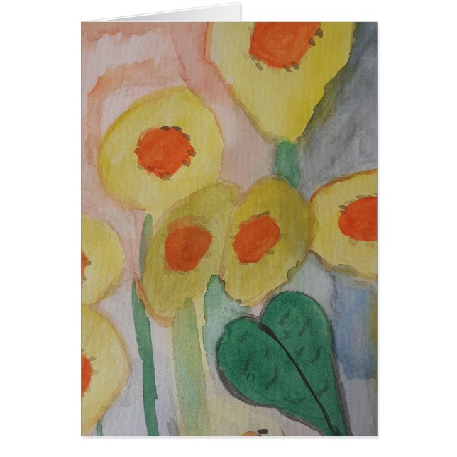 Abstract Sunflowers Birday Card (Frente)