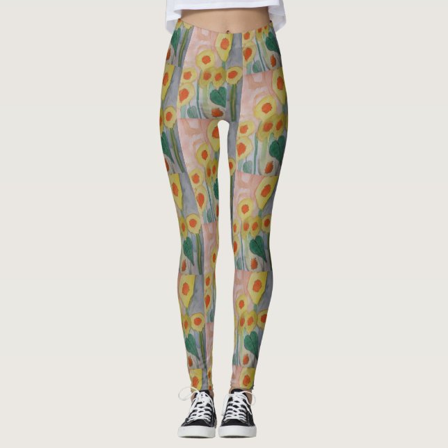 Abstract Sunflowers Leggings (Anverso)