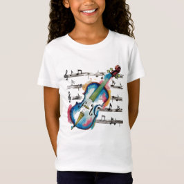 Abstract Violin Girls' Jersey