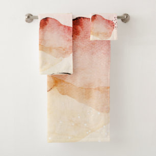 Abstract Watercolor Boho Terracotta Red
