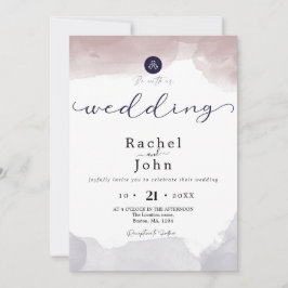 Abstract Watercolor Casual Wedding Invitación