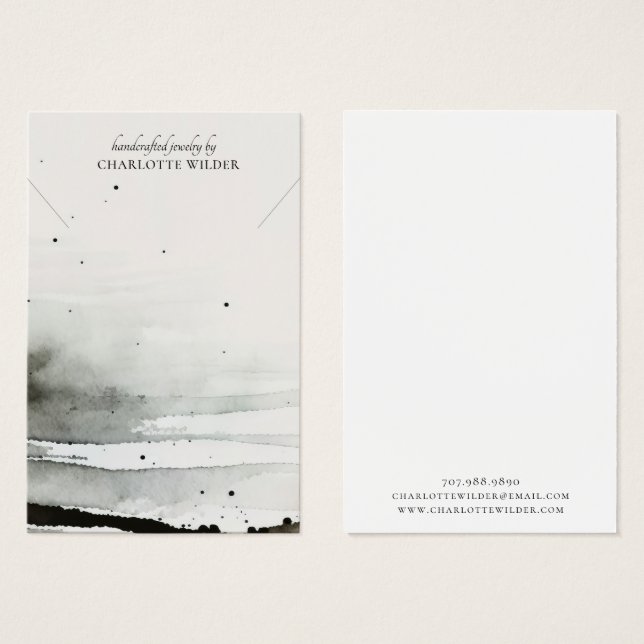 Abstract Watercolor Necklace JewelDisplay Cards (Anverso y reverso)