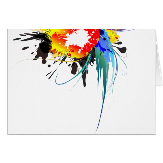 Abstract Wild Parrot Paint Splatters (Anverso (Horizontal))