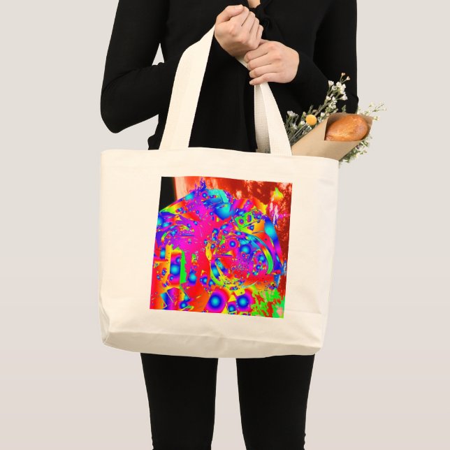 Abstracto Astronauta Grande Bolsa De Tote (Anverso (producto))