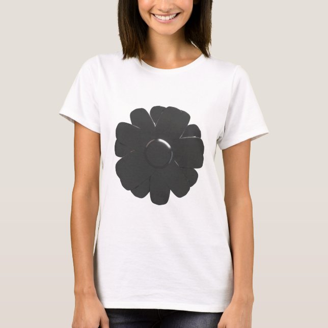 Abstracto Camiseta de flores metálicas plateadas (Anverso)