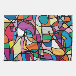Abstracto Colores Doodle Kitchel Toalla