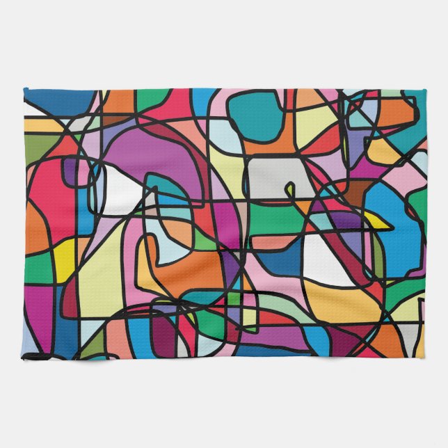 Abstracto Colores Doodle Kitchel Toalla (Horizontal)