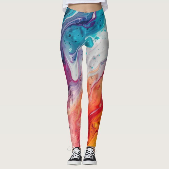 Abstracto colorido Costume Leggings (Anverso)
