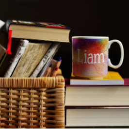 Abstracto colorido patrón acuarela taza de café