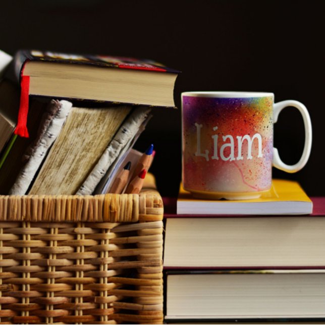 Abstracto colorido patrón acuarela taza de café (Subido por el creador)