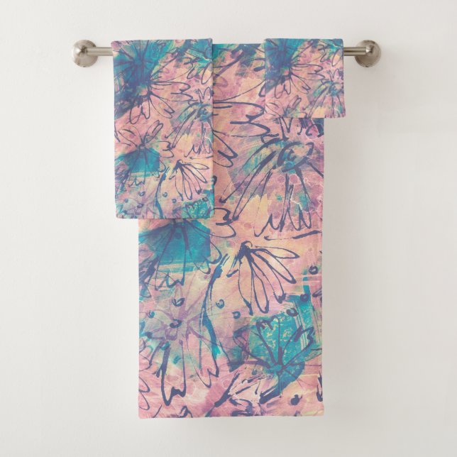 Abstracto Colorido Patrón Floral de acuarela (In situ)