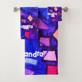 abstracto colorido rosa azul marino monograma colo